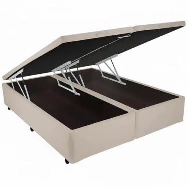 Imagem de Base Bipartida Baú Queen em Veludo Universal 41x198x158 Blindado Cor B