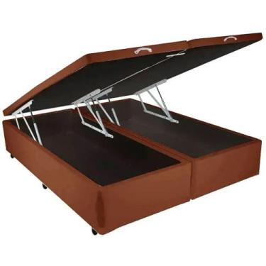 Imagem de Base Bipartida Baú Queen em Veludo Universal 41x198x158 Blindado Cor M
