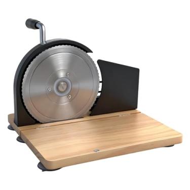 Imagem de Fenteer Fatiador de pão manual para pão de fermentação caseiro, com manivela e espessura ajustável, Preto