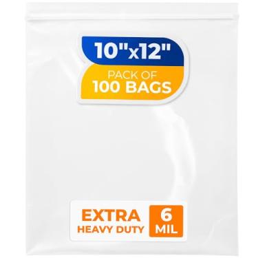 Imagem de Paclord Sacos médios com fecho de zíper de 25,4 cm x 30,5 cm, 6 mil (pacote com 25) – Sacos plásticos reutilizáveis resistentes – transparentes, resseláveis, à prova d'água – para armazenar e