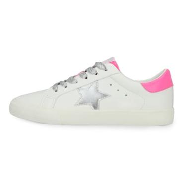 Imagem de Vintage Havana Grande Tênis feminino moderno | Star Tennis Tênis feminino | Cano baixo sem cadarço | Caminhada Confortável Casual, Branco, lavado, prata, rosa, 41