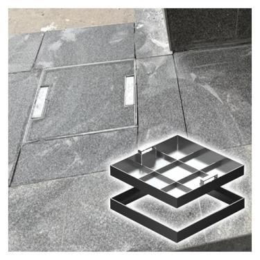 Imagem de uhyOHF 12 14 16 18 20 22 24 26 28 30 32 34 36 38 40 40 42 polegadas Tampa de bueiro invisível para inspeção de metal ao ar livre/tampa de tanque séptico, bacia de esgoto de garagem de pátios (prata-14