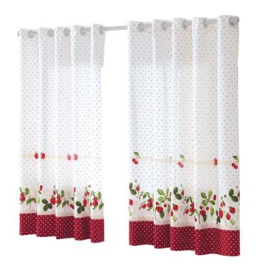 Imagem de Cortina de Cozinha Translúcida Döhler Iolanda 3,20m x 1,50m, Vermelho 