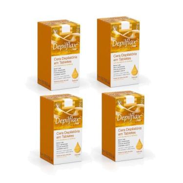 Imagem de kit 4 Cera Depilatoria Quente Natural 250G Depiflax - Depilflax