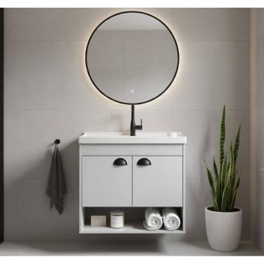 Imagem de Gabinete Armário para Banheiro 60cm MDF com Cuba - Crotone Lineo