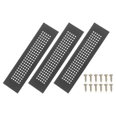 Imagem de PATIKIL Tampa de ventilação de porta de 20 x 5 cm, 3 peças de cobertura de ventilação de grade de alumínio furo de diamante com parafusos de montagem para porta de teto de armário de guarda-roupa