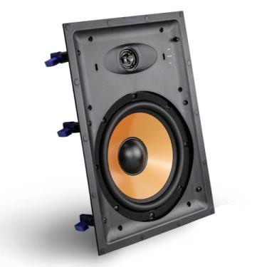 Imagem de STUDIOFINIX Alto-falantes de parede bidirecionais de 20 cm, alto-falante estéreo doméstico de 120 watts, perfeito para home theater, interior, escritório, cozinha, sala de estar, quarto (branco, grade