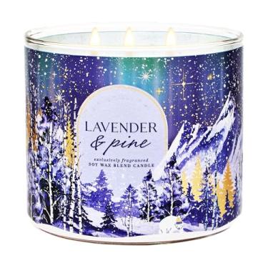 Imagem de Vela de lavanda e pinho - lavanda fresca + cedro + pinho fosco - 3 velas de Natal perfumadas fortes com etiqueta decorativa e tampa - 411 g - Novo para o Natal, 2024