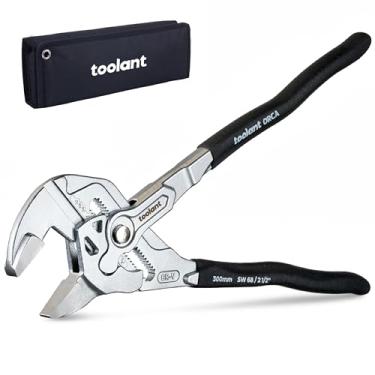 Imagem de toolant Chave de alicate cromada de 30 cm, chave ajustável CR-V com revestimento antiferrugem, garras paralelas lisas, aderência confortável e bolsa de armazenamento para reparo doméstico, encanamento