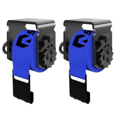 Imagem de SALUINOKI Pacote com 4 guinchos deslizantes para reboque de mesa, kit de amarração de mesa inclui 2 pacotes de correias de guincho de mesa de 10 cm azul, acessórios de equipamento de mesa para sistema