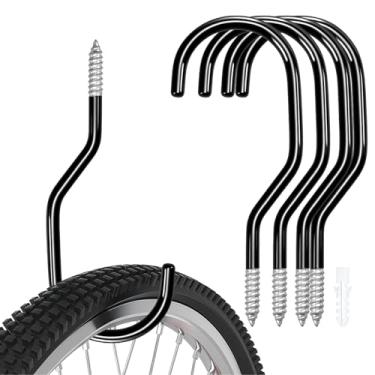 Imagem de Pacote com 5 ganchos resistentes para suporte de parede e gancho de teto para pendurar bicicleta