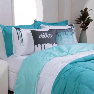 Imagem de kit edredom MACIO 7 peças SOLTEIRO, QUEEN E KING estampado - SAFIRA EN