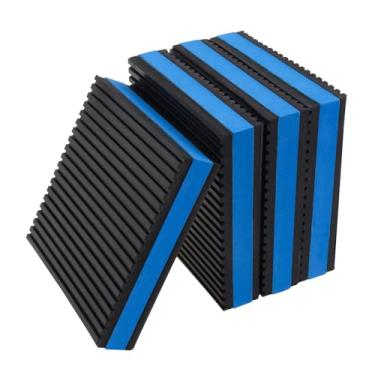 Imagem de CLAHJQX 4 peças de borracha com nervuras de 4,7 x 4,7 x 20,3 cm com almofadas antivibração central de EVA, tapetes de isolamento resistentes para HVAC/compressor de ar/lavadora e secadora/unidades de
