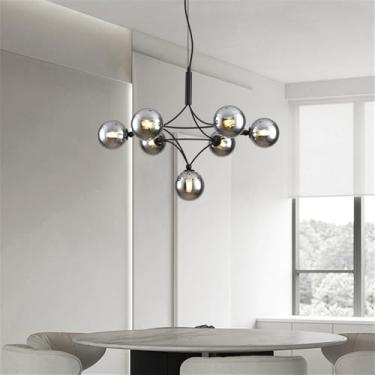 Imagem de OUFULA Lustre Moderno LED Moda Arte Sala de Estar Restaurante Quarto Villa Hotel Balcão Escadas Café Bar Lâmpada Pendente (E A 7 luzes)