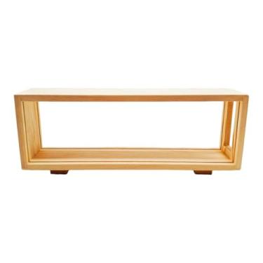 Imagem de WeiLaiKeQi Moldura de madeira estilo caixa de sombra, decorativa e rústica, ideal para exibir fotos, ingressos, cartões-postais, artesanato e lembranças, Sem Cor