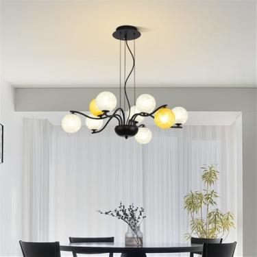 Imagem de OUFULA Lustre Moderno LED Moda Arte Sala de Estar Restaurante Quarto Villa Hotel Balcão Escadas Café Bar Lâmpada Pendente (D 9 luzes)