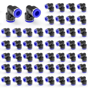 Imagem de Air Line Fittings Etermutable Cotovelo 1/4" OD 50 pacotes
