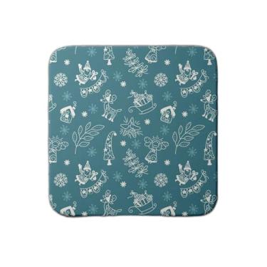 Imagem de Ladrilho Decorativo de Cerâmica Natalino Com Estampa Árvores Veados E Flocos de Neve