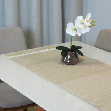 Imagem de Caminho de Mesa Decorê 1 Peça 1,30m x 46cm – 75% Juta e 25% Malva Bege (Bege)