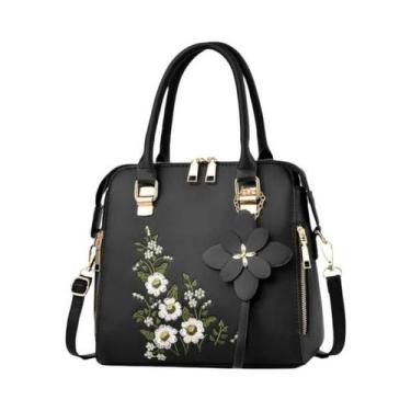 Imagem de Bolsa De Designer De Luxo Em Couro PU Com Bordado E Franjas Para Mulhe