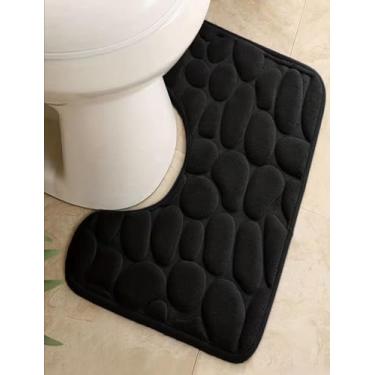 Imagem de 1 tapete de banheiro de espuma viscoelástica super absorvente, versão fina, tapete macio e confortável, tapete antiderrapante, fácil de secar, lavanderia, quarto, acessórios de banheiro, preto, (40 x