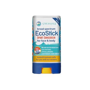 Imagem de STREAM 2 SEA Protetor Solar Mineral Ecostick Spf 35, Protetor Solar Resistente Ao Suor e À Água, Aprovado Pelo Usda, Biodegradável, Sem Parabenos e Protetor Solar Seguro para Recifes, Proteção Contra Uva Uvb (Ecostick Sport)