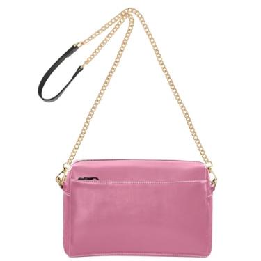 Imagem de Joitme Bolsa feminina tiracolo bolsa de celular rosa violeta alça de corrente de couro PU bolsa de ombro