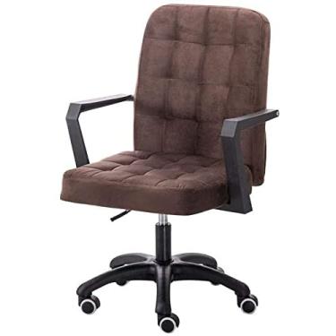 Imagem de Cadeira de computador ergonomia elevação rotação assento de flanela cadeira executiva cadeira de escritório com encosto baixo altura ajustável cadeira de computador doméstico para estudantes