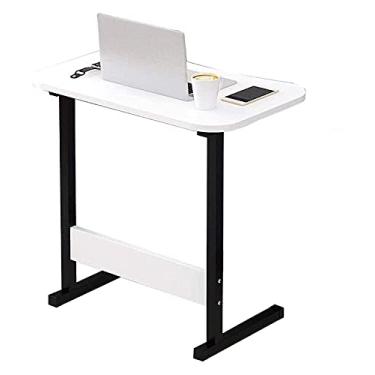 Imagem de Mesa de cabeceira lateral exclusiva em forma de C, mesa de cabeceira ajustável, mesa de cabeceira para laptop, portátil, estação de trabalho móvel, painel de madeira, bandeja doméstica multifuncional