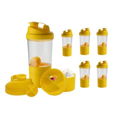 Imagem de Coqueteleira com Compartimento Suplementos Fit 500ml 6pcs - NEOPLAS, A