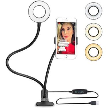 Imagem de Luz de preenchimento ao vivo, anel de luz de 10 cm e 9 cm, luz de preenchimento de LED ao vivo, lâmpada de selfie, âncora, câmera, anel de luz de telefone