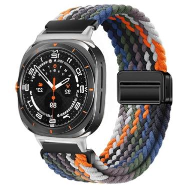 Imagem de ZUC Para samsung galaxy assista ultra cinta 47mm acessórios magnético náilon trançado esporte pulseira correa galaxy watch 7 ultra banda(Cowboy Color)