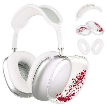 Imagem de Idocolors Capa de fone de ouvido para AirPods Max, capas femininas fofas e transparentes, capa de silicone para fones de ouvido para Apple AirPods Max (2024/2020), rosa