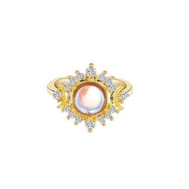 Imagem de Conjunto de anéis Wicca Pagan Triple Moon Godness para mulheres, joia de compromisso de casamento e noivado, Cristal Metal não precioso, Cristal