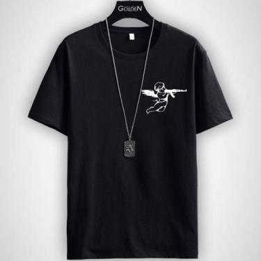 Imagem de Camiseta StreetWear 100 % Algodão Anjo Ak47 Lançamento Envio Imediato,