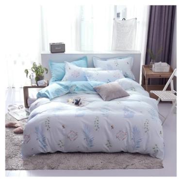 Imagem de SPXMQSS Jogo de lençol de casal, solteiro, lençol de casal, lençol de casal, lençol com elástico, lençol com elástico, lençol king, conjunto de cama de 2 m, conjunto de 4 peças