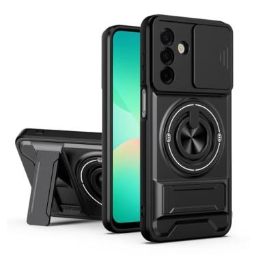 Imagem de SORAKA Capa para Samsung Galaxy A26 5G com suporte,proteção de lente com janela e capa dupla de PC e TPU compatível com suporte magnético para carro