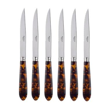 Imagem de Sabre Paris - Conjunto De 6 Facas Serrilhadas Para Carne Tortue Collection Meat Aço Inoxidável E Acrílico Lavável Na Máquina Lavar Louças Efeito Escamado