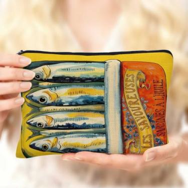 Imagem de Bolsa de maquiagem retrô pequena, bolsa organizadora leve de higiene pessoal com zíper, bolsa de cosméticos durável para presentes para mulheres, LM 02588, 8.7 × 5.9 × 1 inches