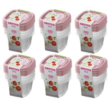 Imagem de Kit 24 Potes Para Alimentos Quadrado 200 ML Transparente - Sanremo