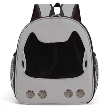 Imagem de Mochila Bolsa Transporte de Gatos Pet 30x20x34cm Ventilação Passeio Viagem Ventilação para Pet(CINZA)
