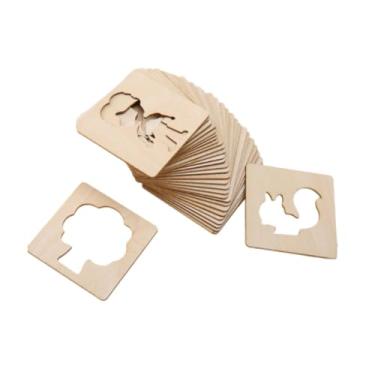 Imagem de oshhni 20 Estênceis de Desenho Infantil para Pintura DIY, Brinquedo Educativo, Portátil e Leve, em Madeira para Crianças