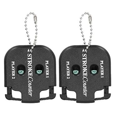 Imagem de Pssopp 2 Pces Mini Contador de Pontuação de Curso de Golfe, Indicador de Pontuação de Golfe Mini Design Quadrado Clicker Com Corrente Adequado para Acessórios Esportivos