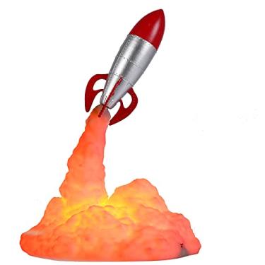 Imagem de Lâmpada de Escrivaninha Foguete Impressão 3D Mesa Cabeceira Luz Noturna LED Quente Recarregável via USB Decoração para Casa Adulto