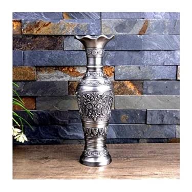 Imagem de U5GAAALPPQ9 Vaso decorativo europeu retrô de mesa vaso de metal vaso de flores acessórios vaso decoração de mesa para casa vaso de flores (cor: estilo 2) (estilo 1)