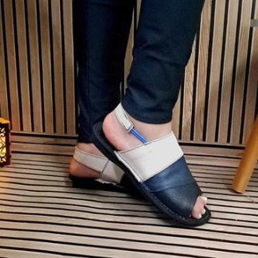 Imagem de Sandália Rasteira Feminina Casual Confort Anatômica de Couro Cor:;Tamanho:38-Feminino