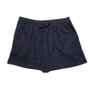 Imagem de Short Feminino Rechsul Plus Size Moletom Preto-Feminino