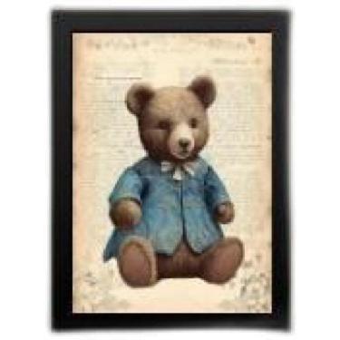 Imagem de Kit 3 Quadros Quarto Bebê Ursos Vintage 45X34Cm - Com Vidro