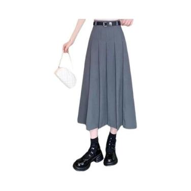 Imagem de Saia Longa Vintage Feminina Em Cor Sólida JK Elegante E Confortável Co