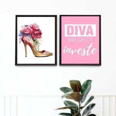 Imagem de Kit 2 Quadros Sapato Feminino - Diva 33X24Cm - Com Vidro